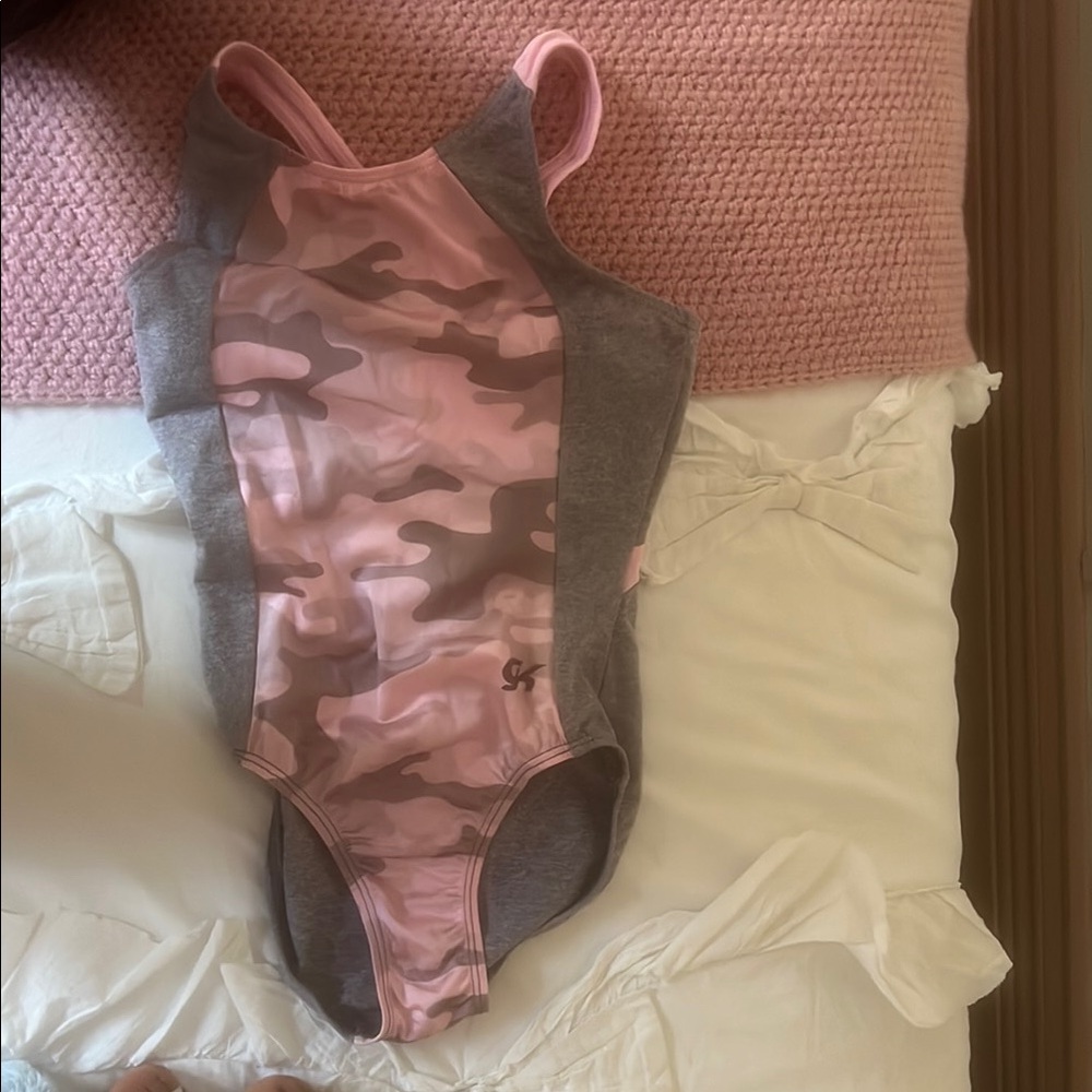 Pink and Gray Camo Kids One Piece leotard